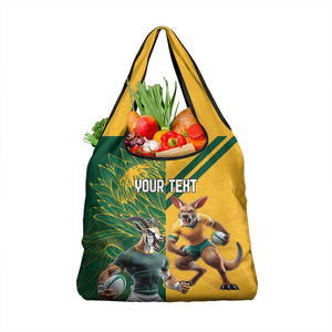 South Africa Australia Rugby Champion Personalized Grocery Bag Springboks Wallabies Mascot - African Pride