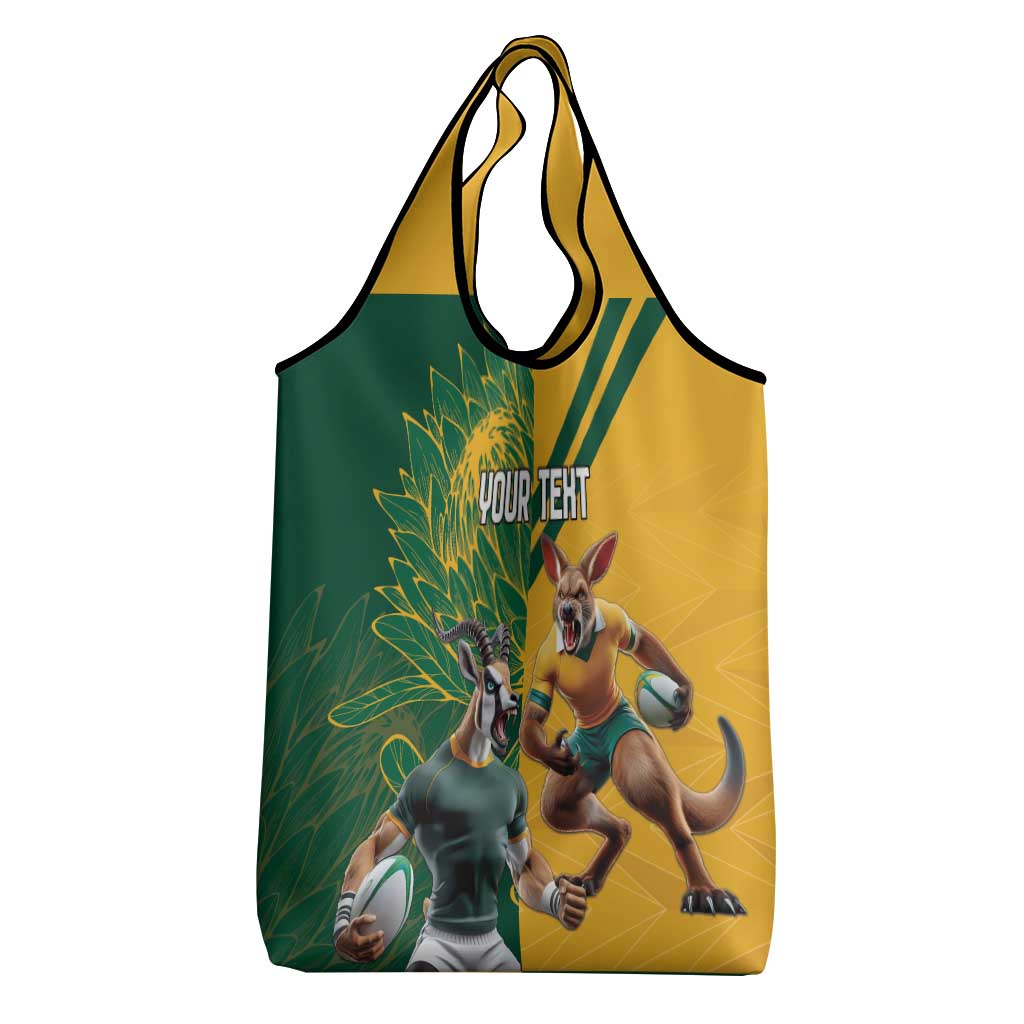 South Africa Australia Rugby Champion Personalized Grocery Bag Springboks Wallabies Mascot - African Pride