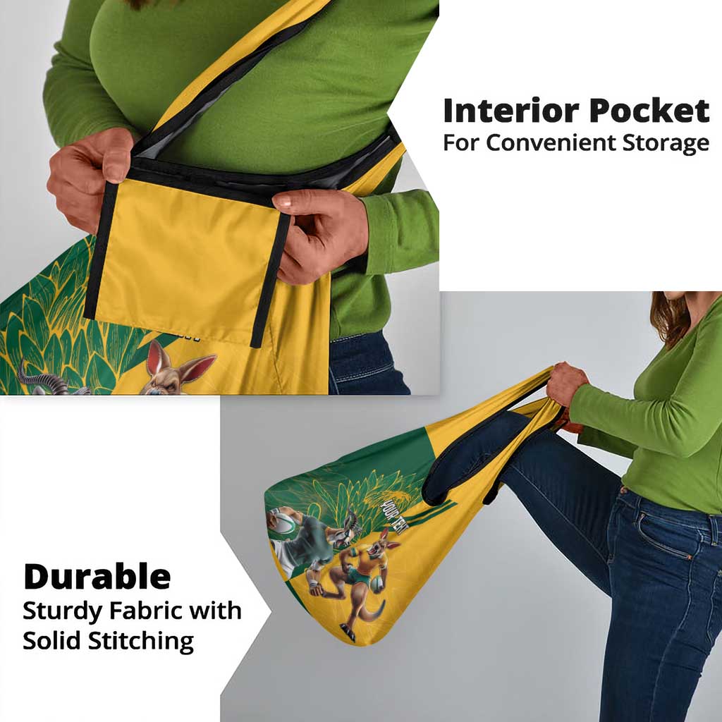 South Africa Australia Rugby Champion Personalized Grocery Bag Springboks Wallabies Mascot - African Pride