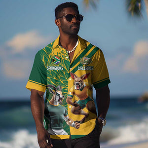 South Africa Australia Rugby Champion Personalized Hawaiian Shirt Springboks Wallabies Mascot - African Pride
