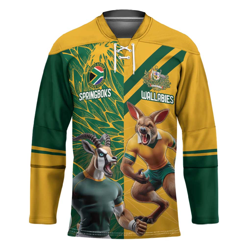 South Africa Australia Rugby Champion Personalized Hockey Jersey Springboks Wallabies Mascot