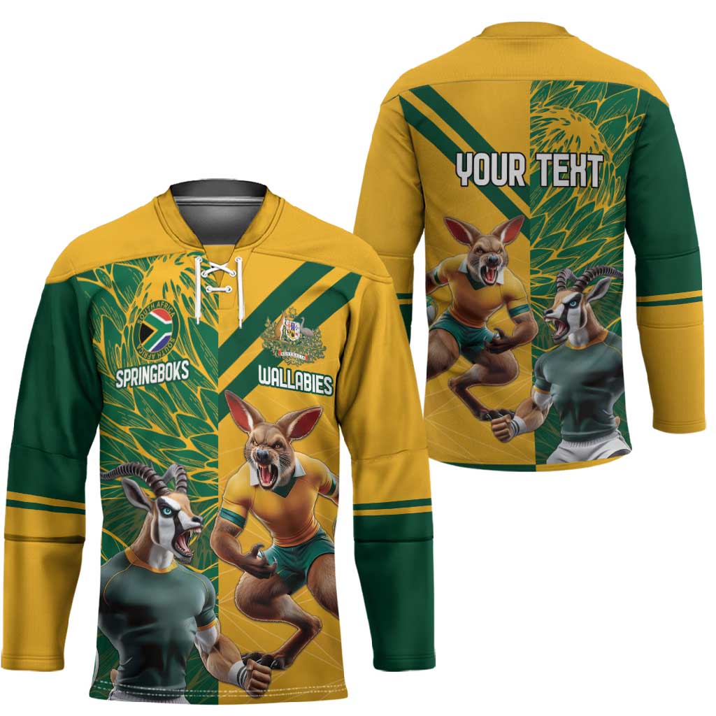 South Africa Australia Rugby Champion Personalized Hockey Jersey Springboks Wallabies Mascot