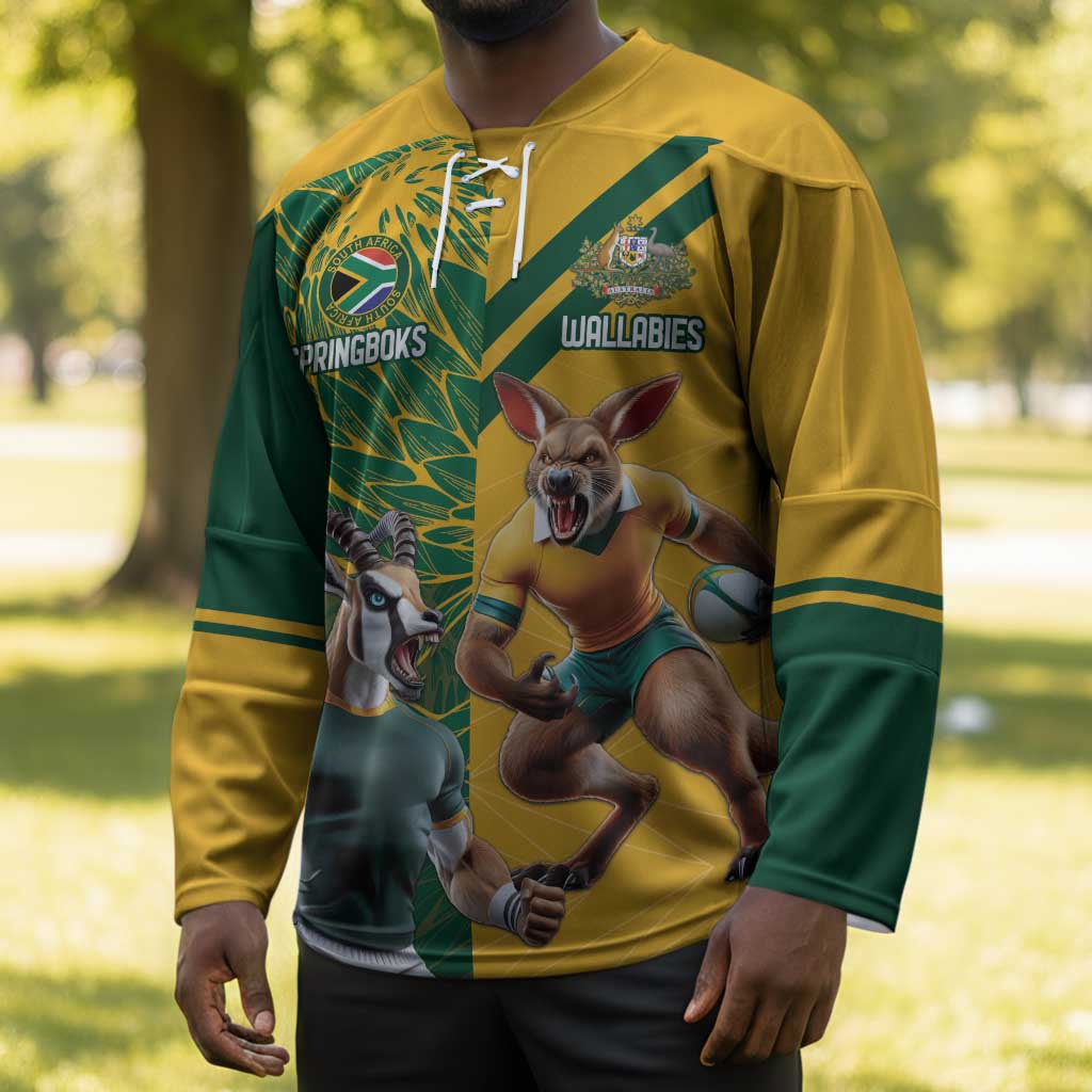 South Africa Australia Rugby Champion Personalized Hockey Jersey Springboks Wallabies Mascot