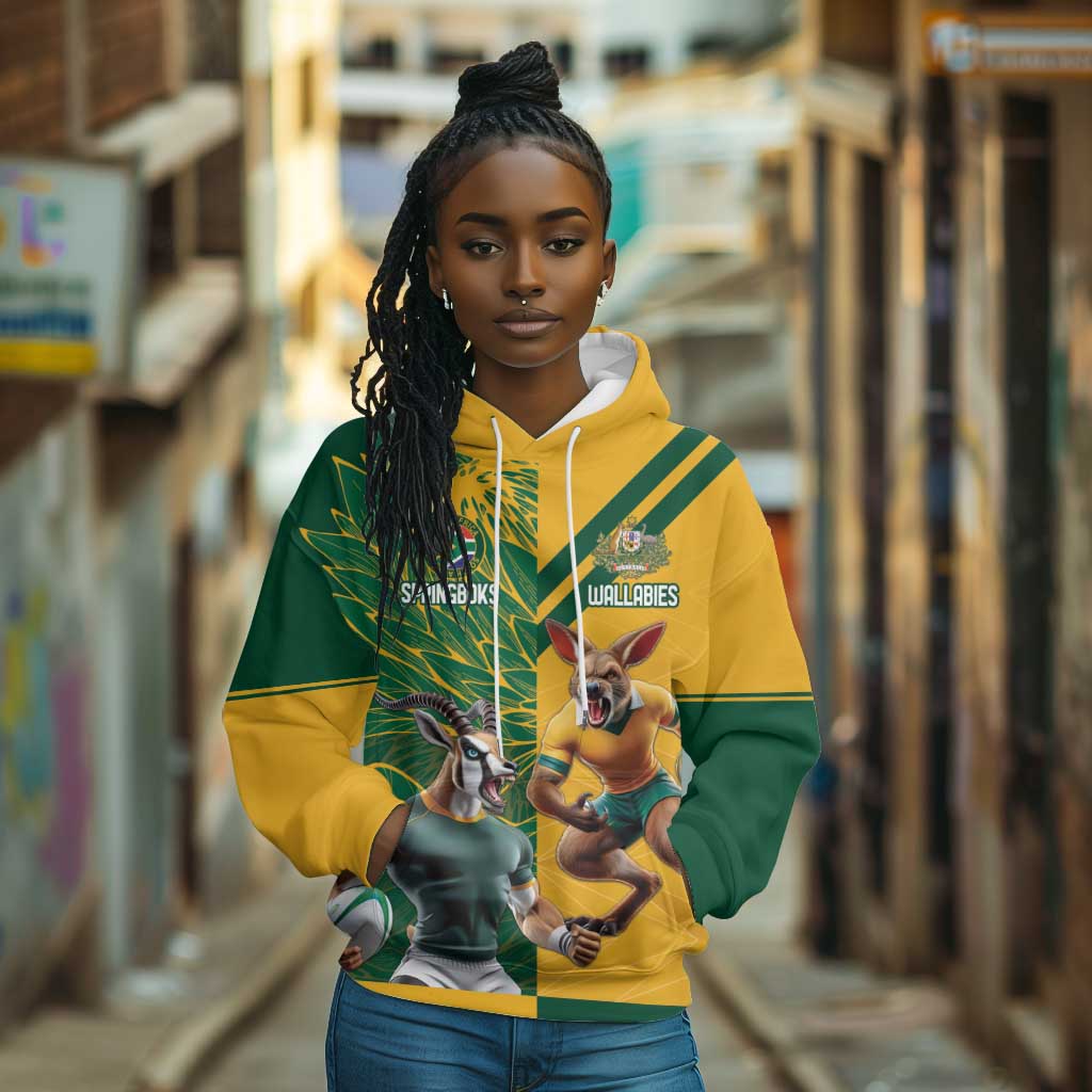 South Africa Australia Rugby Champion Personalized Hoodie Springboks Wallabies Mascot - African Pride