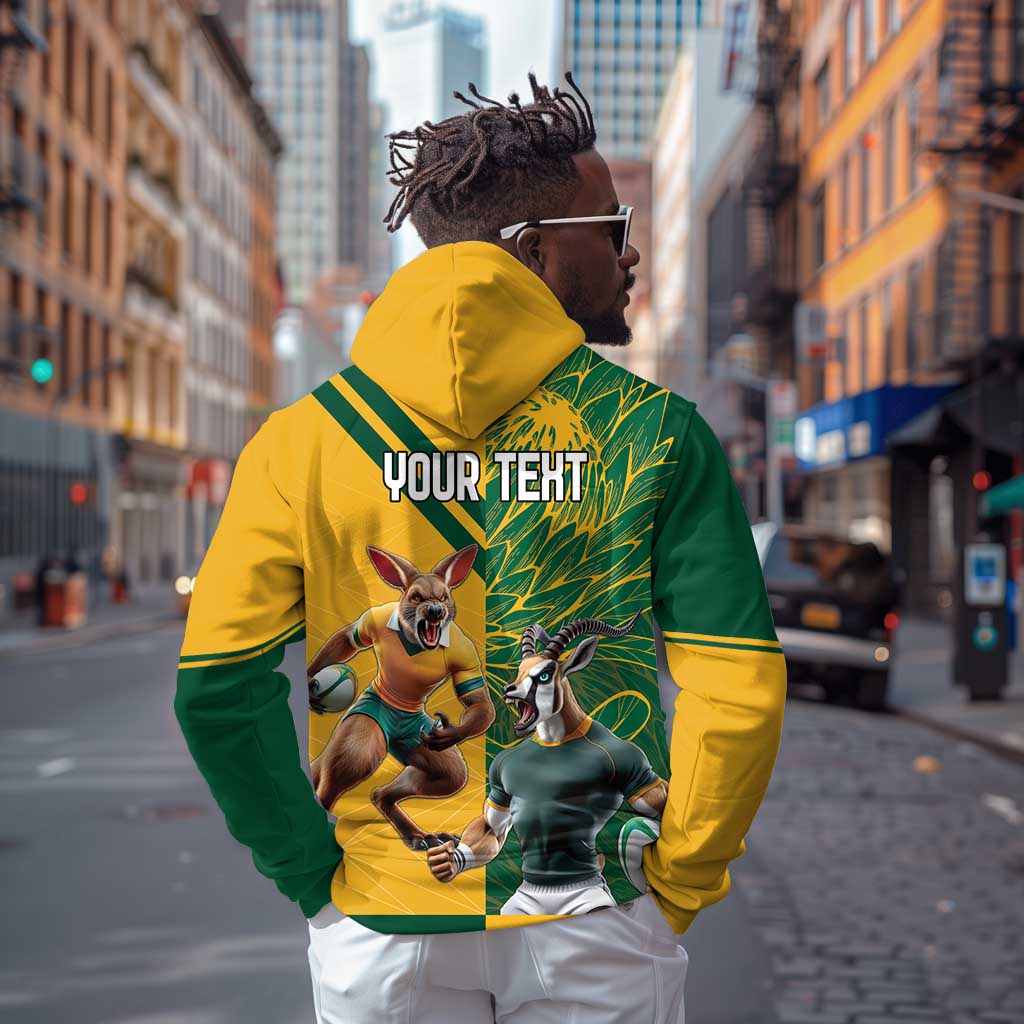 South Africa Australia Rugby Champion Personalized Hoodie Springboks Wallabies Mascot - African Pride