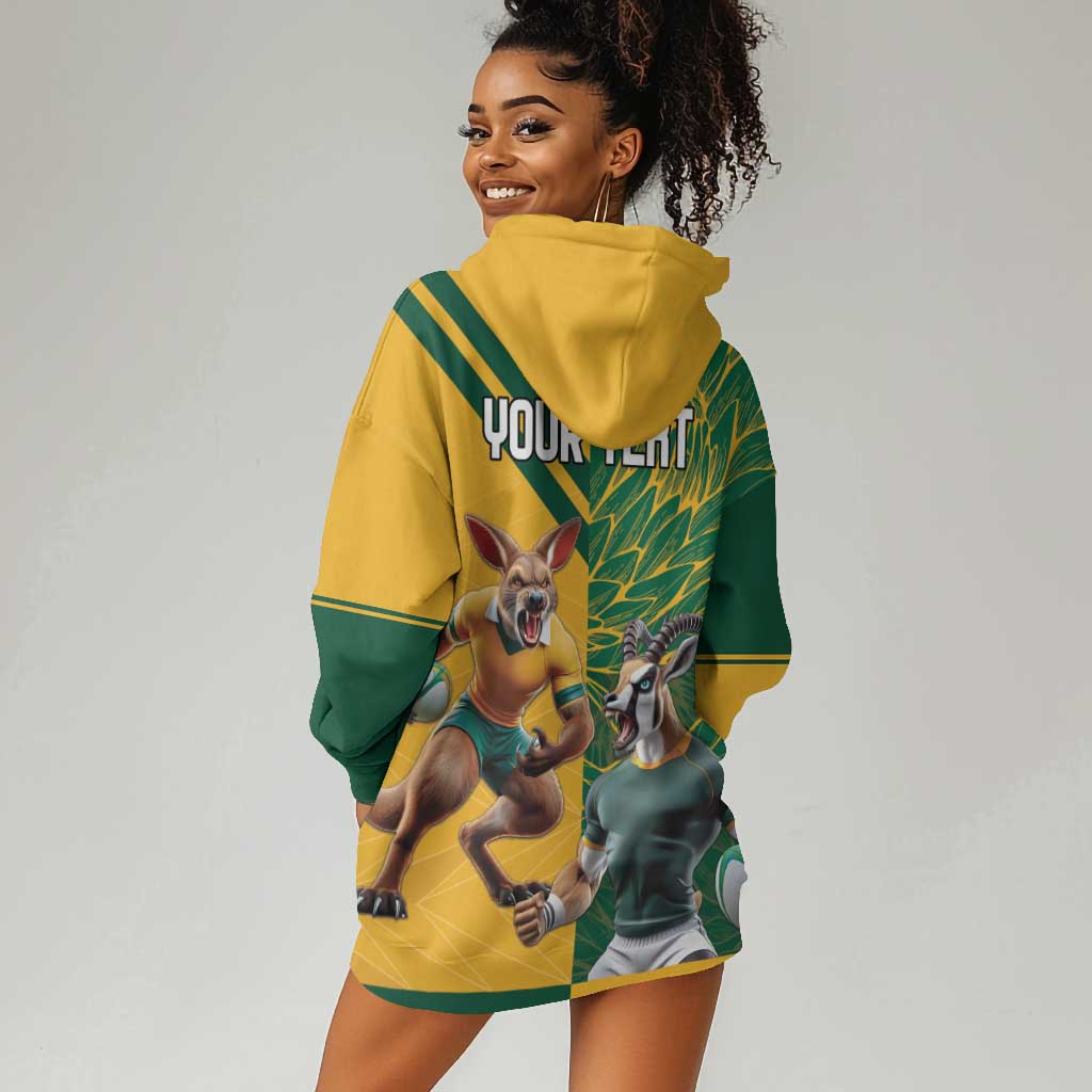 South Africa Australia Rugby Champion Personalized Hoodie Dress Springboks Wallabies Mascot - African Pride