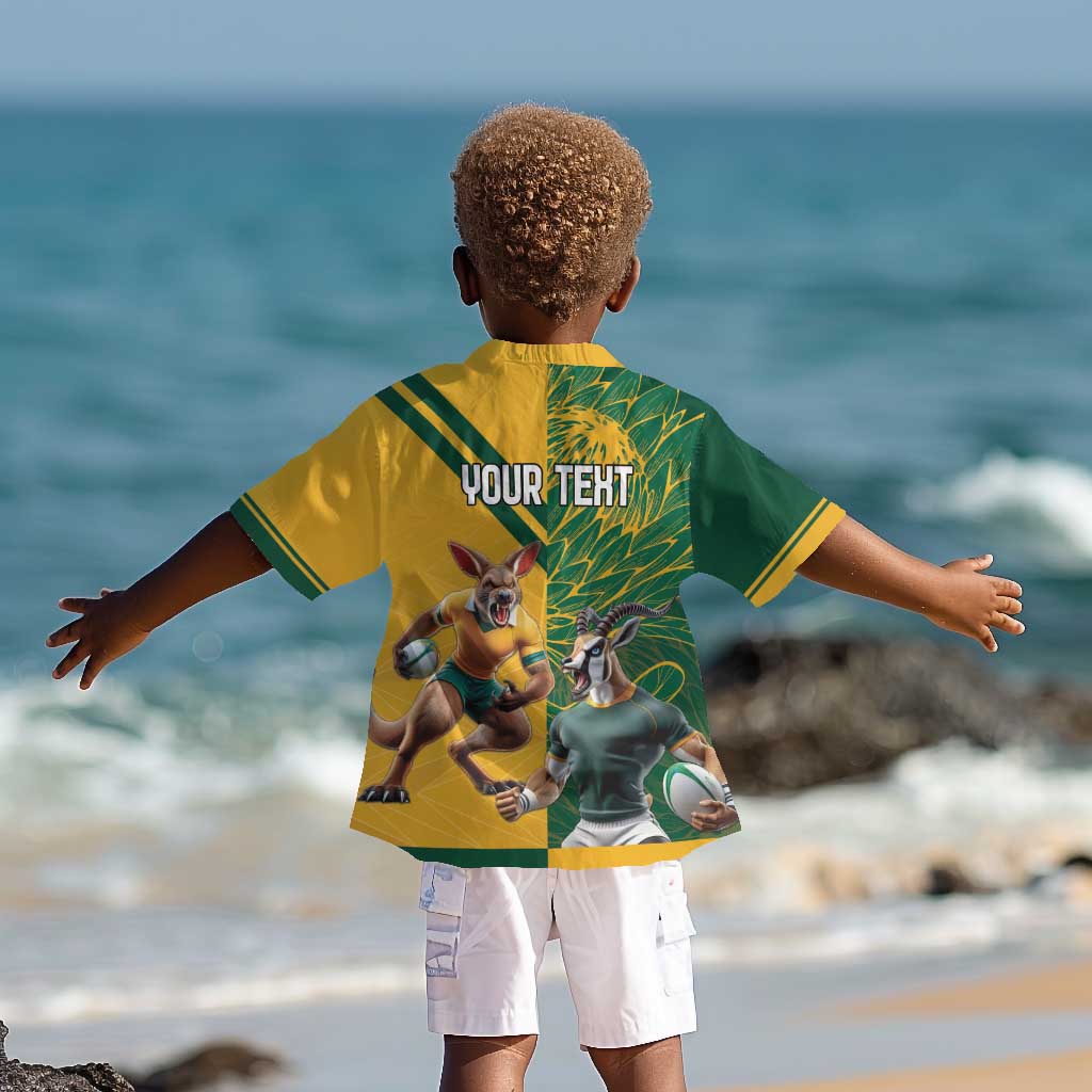 South Africa Australia Rugby Champion Personalized Kid Hawaiian Shirt Springboks Wallabies Mascot - African Pride