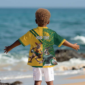 South Africa Australia Rugby Champion Personalized Kid Hawaiian Shirt Springboks Wallabies Mascot - African Pride