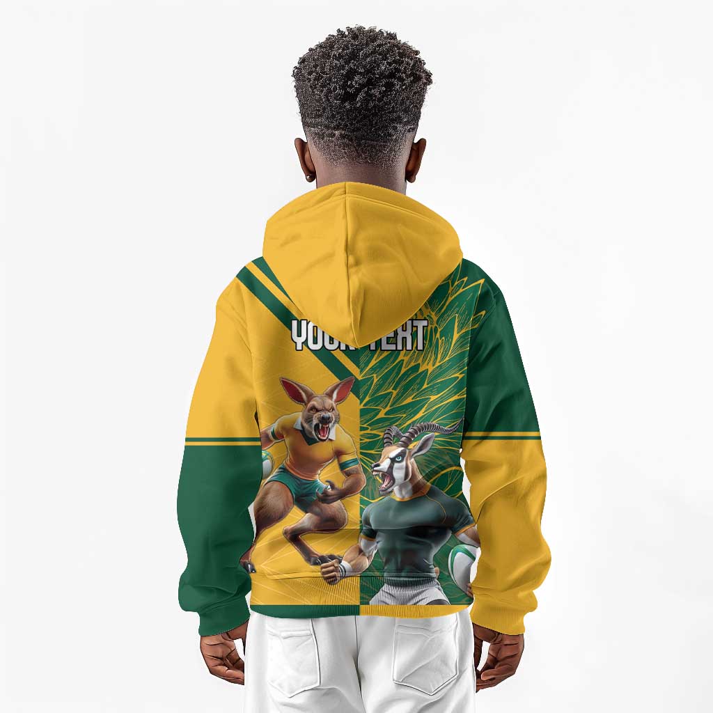 South Africa Australia Rugby Champion Personalized Kid Hoodie Springboks Wallabies Mascot - African Pride