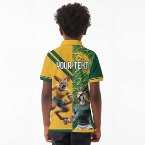 South Africa Australia Rugby Champion Personalized Kid Polo Shirt Springboks Wallabies Mascot - African Pride