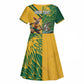 South Africa Australia Rugby Champion Personalized Kid Short Sleeve Dress Springboks Wallabies Mascot - African Pride