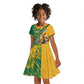 South Africa Australia Rugby Champion Personalized Kid Short Sleeve Dress Springboks Wallabies Mascot - African Pride