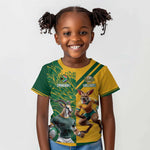 South Africa Australia Rugby Champion Personalized Kid T shirt Springboks Wallabies Mascot - African Pride