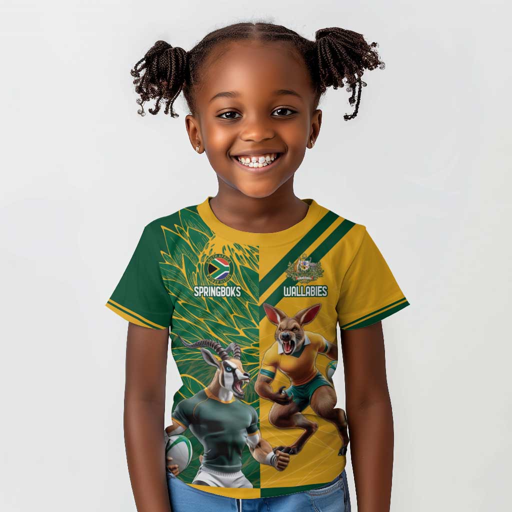 South Africa Australia Rugby Champion Personalized Kid T shirt Springboks Wallabies Mascot - African Pride