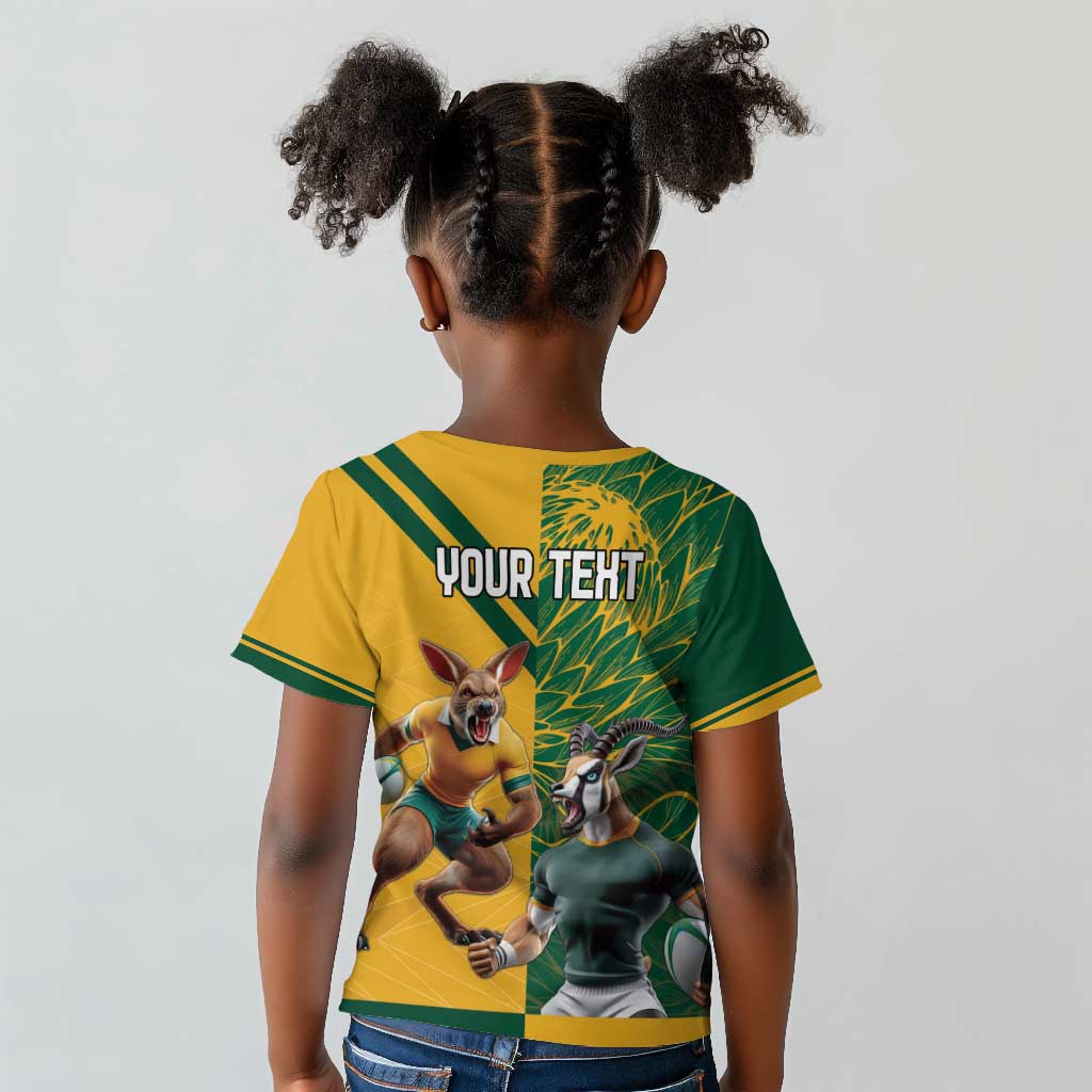 South Africa Australia Rugby Champion Personalized Kid T shirt Springboks Wallabies Mascot - African Pride