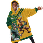 South Africa Australia Rugby Champion Personalized Kid Wearable Blanket Hoodie Springboks Wallabies Mascot - African Pride