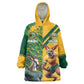 South Africa Australia Rugby Champion Personalized Kid Wearable Blanket Hoodie Springboks Wallabies Mascot - African Pride