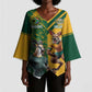South Africa Australia Rugby Champion Personalized Kimono Sleeve Blouse Springboks Wallabies Mascot