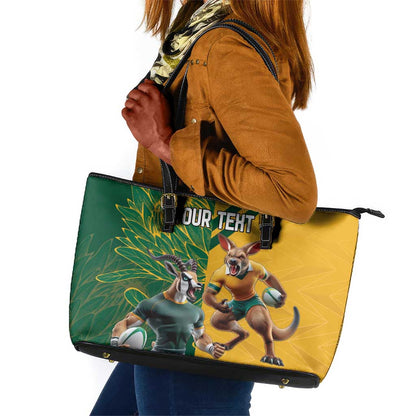 South Africa Australia Rugby Champion Personalized Leather Tote Bag Springboks Wallabies Mascot - African Pride