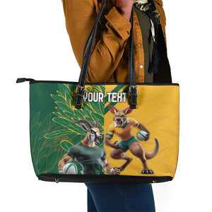 South Africa Australia Rugby Champion Personalized Leather Tote Bag Springboks Wallabies Mascot - African Pride