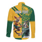 South Africa Australia Rugby Champion Personalized Long Sleeve Button Shirt Springboks Wallabies Mascot - African Pride