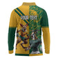 South Africa Australia Rugby Champion Personalized Long Sleeve Polo Shirt Springboks Wallabies Mascot - African Pride
