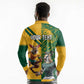 South Africa Australia Rugby Champion Personalized Long Sleeve Polo Shirt Springboks Wallabies Mascot - African Pride
