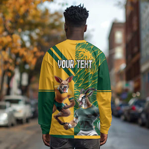 South Africa Australia Rugby Champion Personalized Long Sleeve Shirt Springboks Wallabies Mascot - African Pride