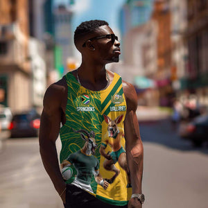 South Africa Australia Rugby Champion Personalized Men Tank Top Springboks Wallabies Mascot - African Pride