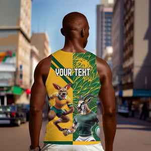 South Africa Australia Rugby Champion Personalized Men Tank Top Springboks Wallabies Mascot - African Pride