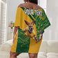South Africa Australia Rugby Champion Personalized Off Shoulder Short Dress Springboks Wallabies Mascot - African Pride