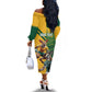 South Africa Australia Rugby Champion Personalized Off The Shoulder Long Sleeve Dress Springboks Wallabies Mascot - African Pride