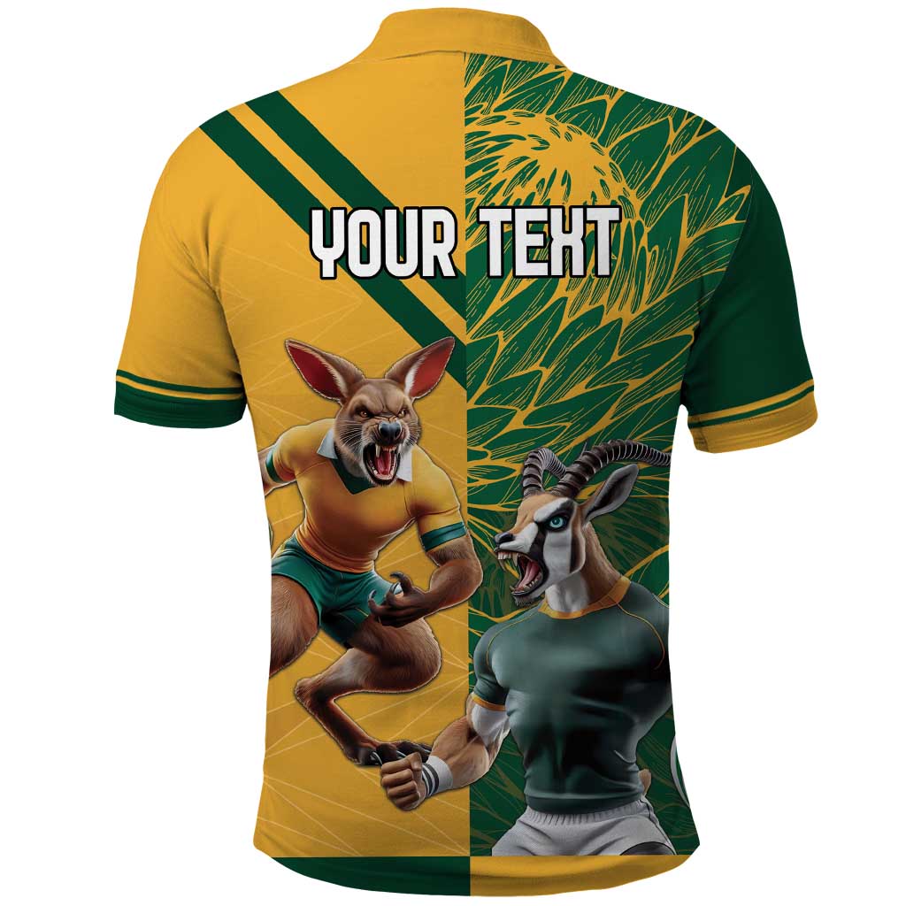 South Africa Australia Rugby Champion Personalized Polo Shirt Springboks Wallabies Mascot - African Pride