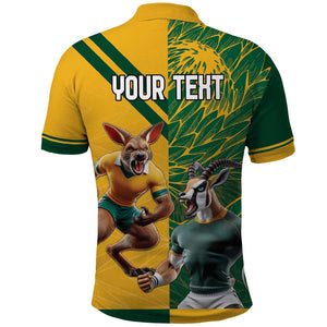 South Africa Australia Rugby Champion Personalized Polo Shirt Springboks Wallabies Mascot - African Pride