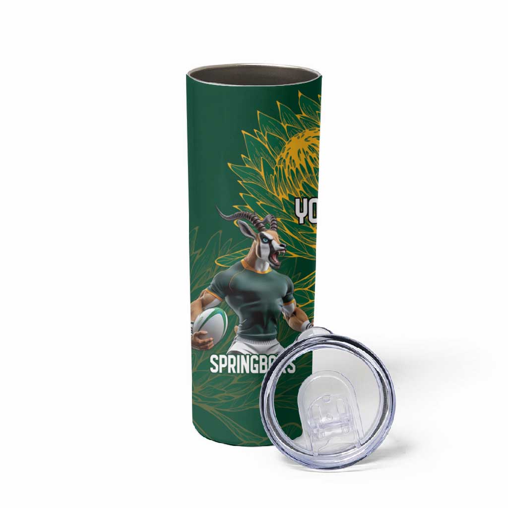 South Africa Australia Rugby Champion Personalized Skinny Tumbler Springboks Wallabies Mascot - African Pride