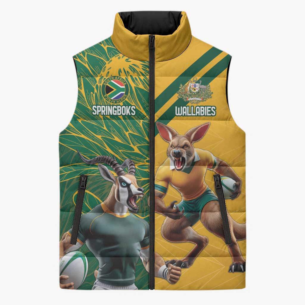 South Africa Australia Rugby Champion Personalized Sleeveless Puffer ...