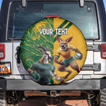 South Africa Australia Rugby Champion Personalized Spare Tire Cover Springboks Wallabies Mascot - African Pride