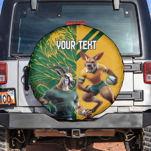 South Africa Australia Rugby Champion Personalized Spare Tire Cover Springboks Wallabies Mascot - African Pride