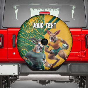 South Africa Australia Rugby Champion Personalized Spare Tire Cover Springboks Wallabies Mascot - African Pride