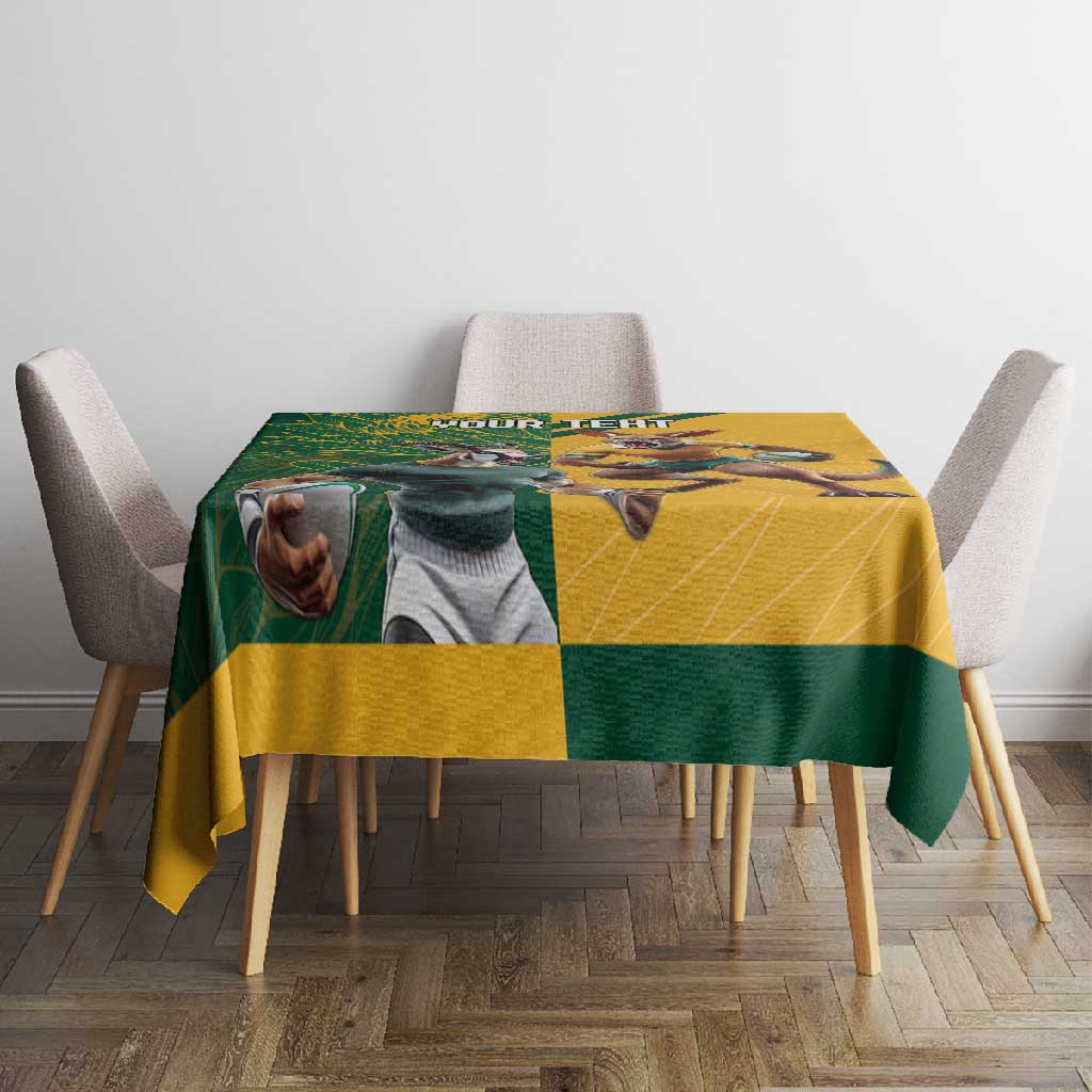 South Africa Australia Rugby Champion Personalized Tablecloth Springboks Wallabies Mascot - African Pride