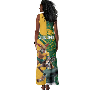 South Africa Australia Rugby Champion Personalized Tank Maxi Dress Springboks Wallabies Mascot - African Pride