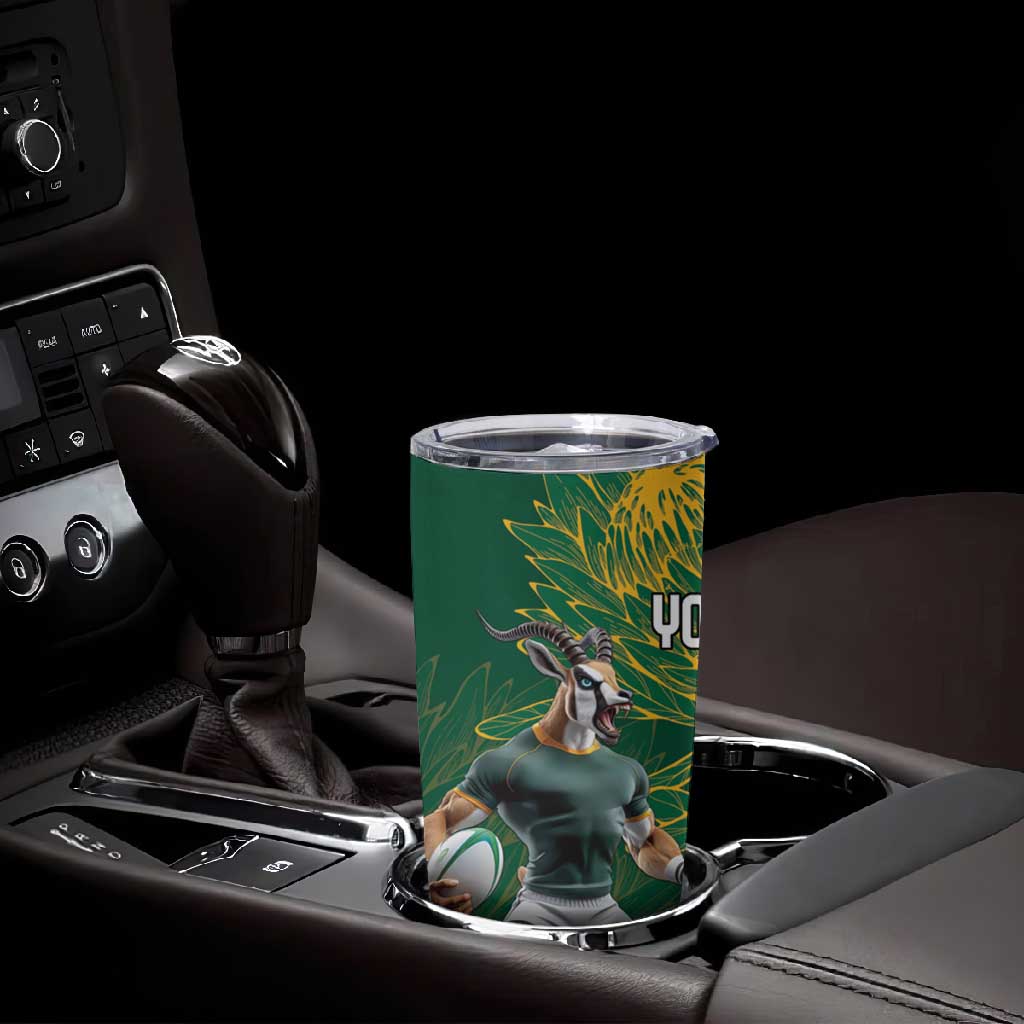 South Africa Australia Rugby Champion Personalized Tumbler Cup Springboks Wallabies Mascot - African Pride