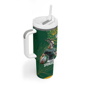 South Africa Australia Rugby Champion Personalized Tumbler With Handle Springboks Wallabies Mascot - African Pride