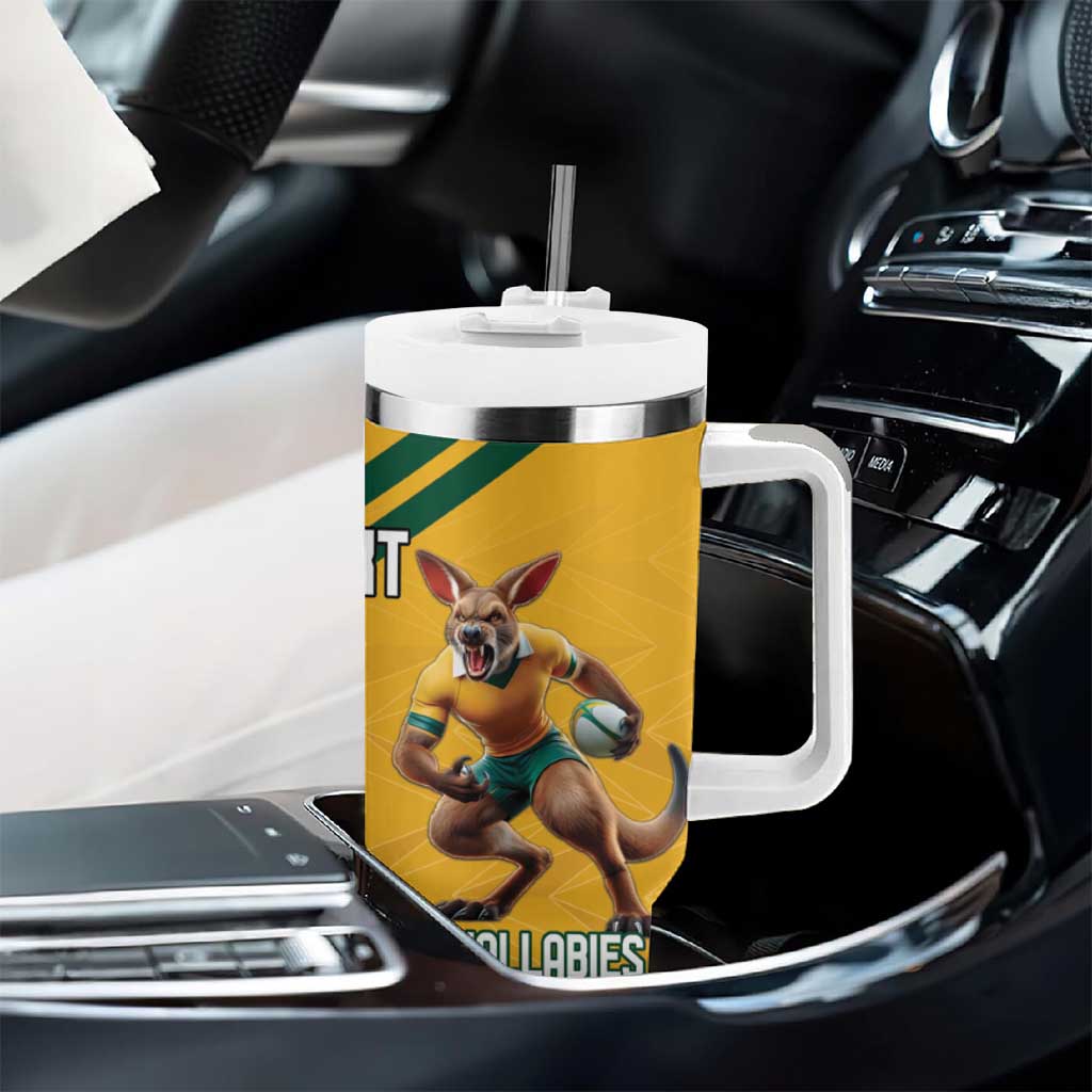 South Africa Australia Rugby Champion Personalized Tumbler With Handle Springboks Wallabies Mascot - African Pride
