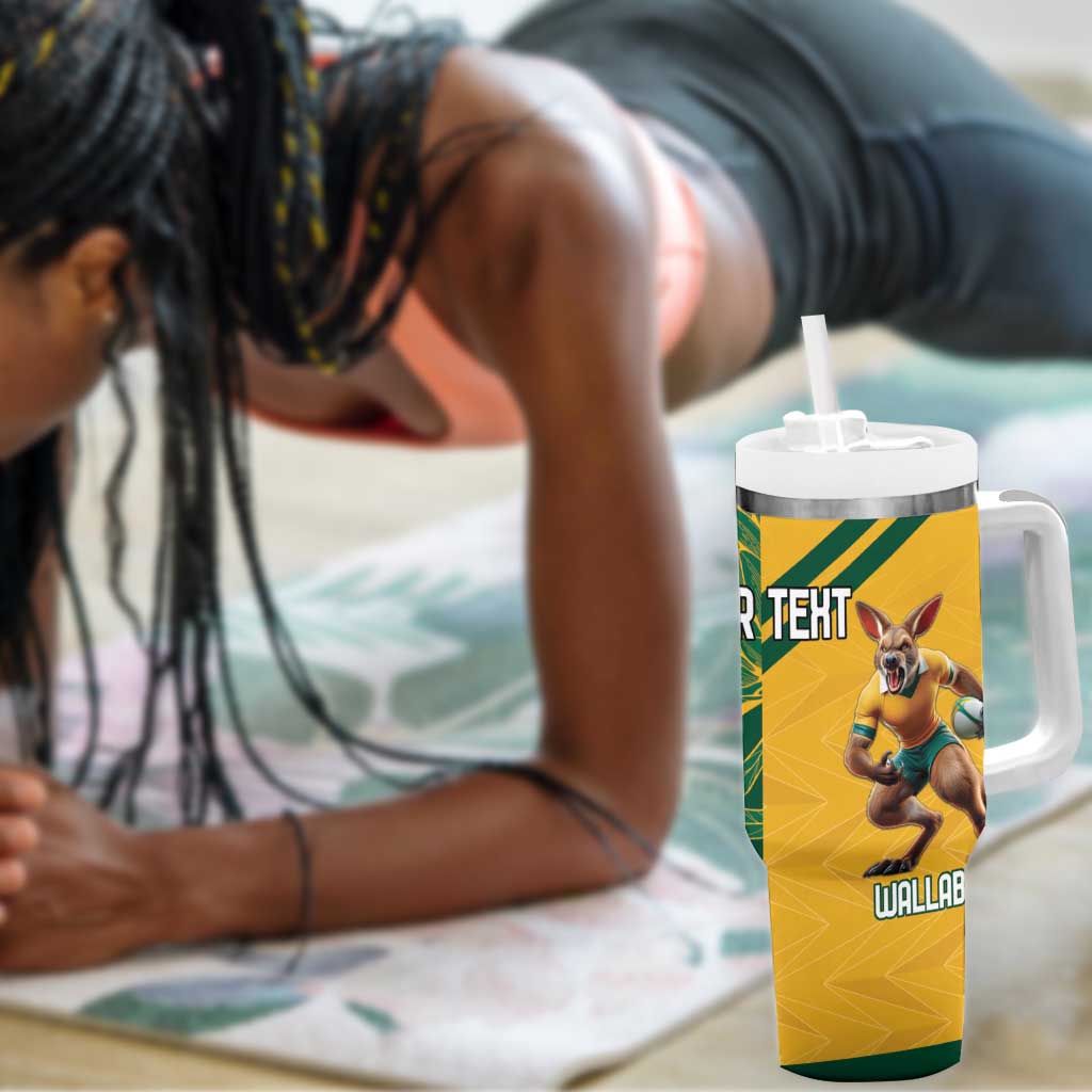 South Africa Australia Rugby Champion Personalized Tumbler With Handle Springboks Wallabies Mascot - African Pride
