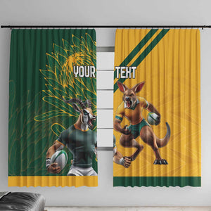 South Africa Australia Rugby Champion Personalized Window Curtain Springboks Wallabies Mascot - African Pride