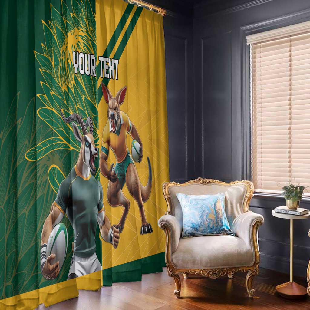 South Africa Australia Rugby Champion Personalized Window Curtain Springboks Wallabies Mascot - African Pride