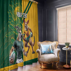 South Africa Australia Rugby Champion Personalized Window Curtain Springboks Wallabies Mascot - African Pride