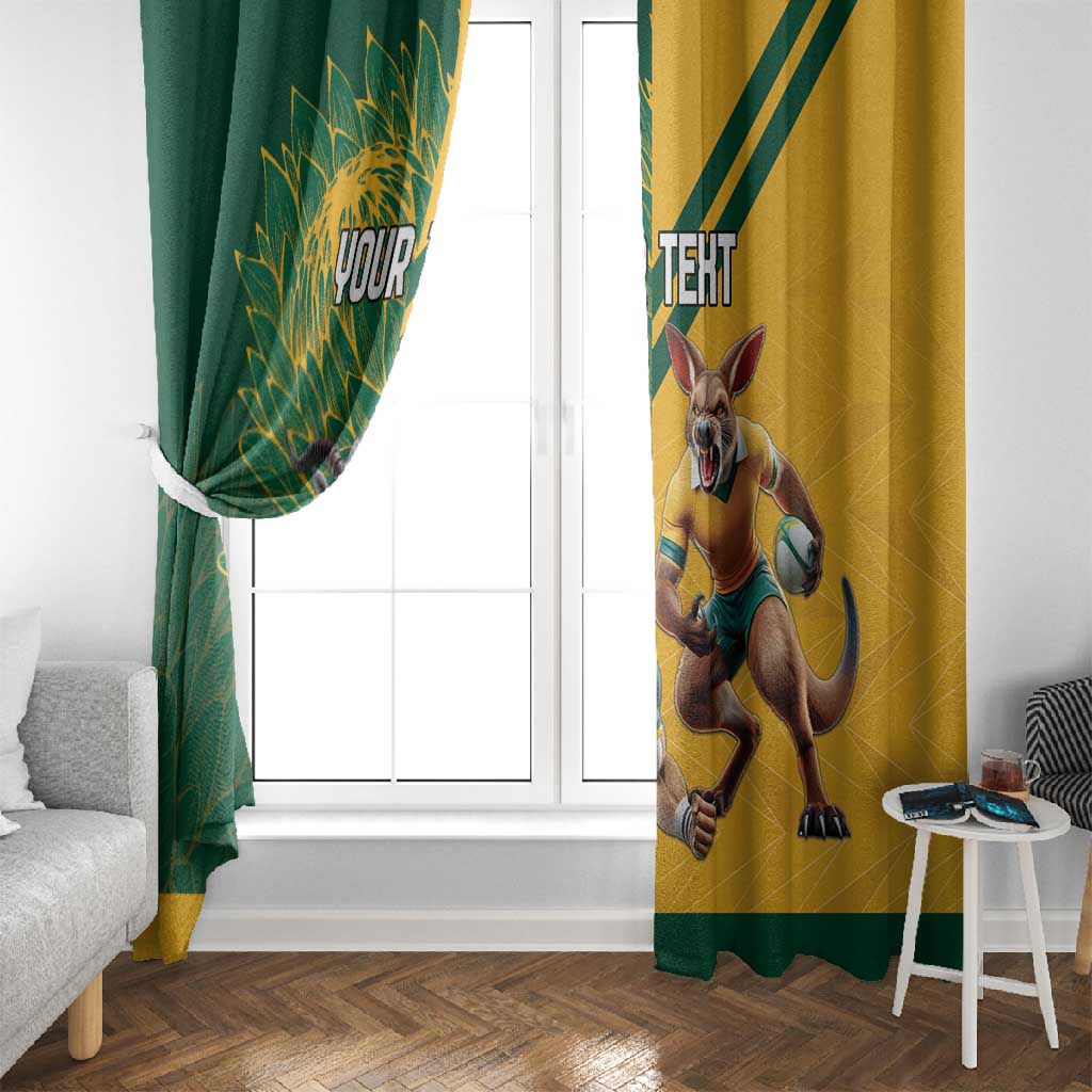South Africa Australia Rugby Champion Personalized Window Curtain Springboks Wallabies Mascot - African Pride