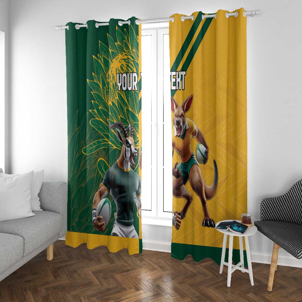 South Africa Australia Rugby Champion Personalized Window Curtain Springboks Wallabies Mascot - African Pride
